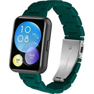 Huawei Watch Fit 2 Reçine Kordon (Pim Çevirici Aparatı ile Birlikte) Koyu Yeşil