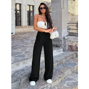 Kadın Pile Detaylı Melanj Keten Pantolon PANT0488