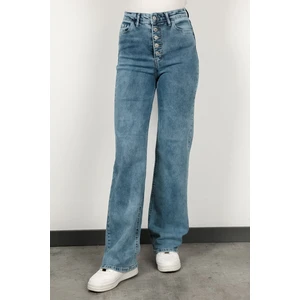 5 Düğme Wide Leg Jean Mavi - 2264