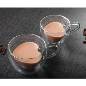 Bune Box Kalpli Çift Cidarlı Şeffaf Espresso Cam Bardak Ofis Ev Kahve 180 ml - 1 Adet