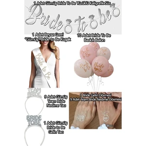 Tinky Winky Bride To Be Partisi Seti (Süs, 1 Kuşak, 10 Balon, 10 Dövme, 10 Taç)Team Bride Set