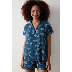 Base Dark Desenli Pijama Takımı