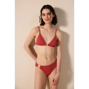 Ekua Üçgen Fit Dokulu Tarçın Rengi Bikini Üstü