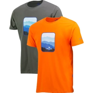 Erkek Yazlık Göğüs Baskılı Standart Fit 2'li Set T-Shirt