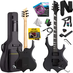 Force Masif Ağaç Üst Seviye Elektro Gitar H-H Profesyonel Full Set Aksesuarlı