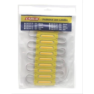 Carub Parmak Sarı LED Lamba Dikdörtgen Camlı (10 Adet) 12V
