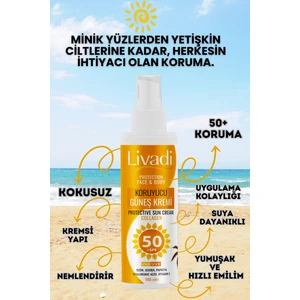 100 ML Güneş Kremi Yüksek Koruma Spf 50+ Collagen Ozon Jojoba Papatya Hyaluronic Acid Yüz ve Vücut 
