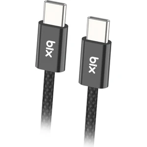 BX04CC Type-C To Type-C 60W Örgülü Şarj ve Data Kablosu 1 Metre Siyah