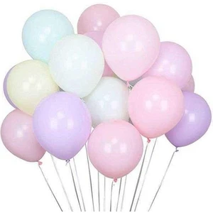 Parti Furyası Karışık  Makaron Pastel 10 Adet Helyum Uyumlu Balon+Karışık Makaron balon Doğum Günü Parti Süsleme Helyum Uyumlu