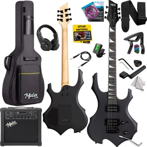 Force-AMP25 Üst Seviye 25 Watt Amfili Elektro Gitar H-H Profesyonel Full Set Aksesuarlı
