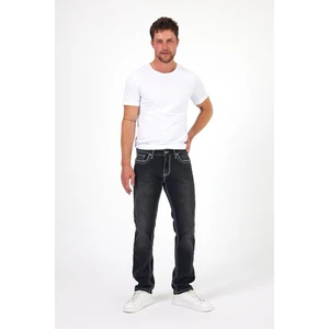 - Erkek Siyah Kalın Ipli Likralı Slim Fit Denim Pantolon