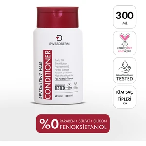 Canlandırıcı Saç Kremi, Tüm Saçlar, Vegan, Silikonsuz & Tuzsuz, Keratin, Kolay Şekillendirme 300ml