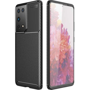 Samsung Galaxy S21 Ultra Kılıf Karbon Koruyucu Yumuşak Silikon Nero Kapak