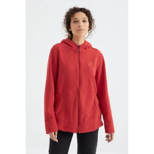 Fiesta Kapüşonlu Fermuarlı Rahat Form Kadın Polar Sweatshirt - 97233