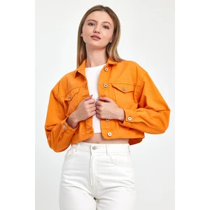 - Kadın Turuncu Crop Ceket