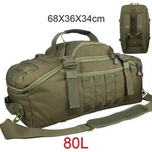 80L Ordu Yeşil Spor Çantaları Spor Kamp Trekking Çantaları Yürüyüş Seyahat Su Geçirmez Av Çantası Saldırı Askeri Açık Sırt Çantası Taktik Sırt Çantası (Yurt Dışından)