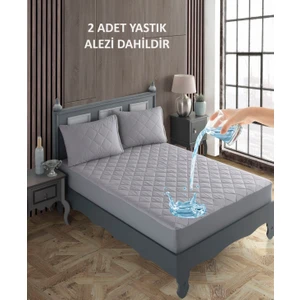 Çift Kişilik Yastıklı Yatak Alez Seti Pamuk Kapitone Su Sıvı Geçirmez Yatak ve Yastık Koruyucu