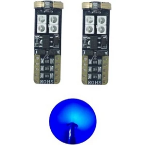 T10 LED Park Ampulü 12SMD W5W Canbus Mavi