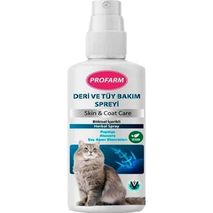 Kediler için Bitkisel İçerikli Deri ve Tüy Bakım Spreyi 150ml