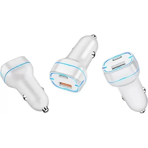 38W PD20W + Qc3.0 USB Hızlı Fast Araç Çakmaklık Şarjı USB Type-C Bir Arada