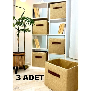 Aydev Home Collection Jüt Kapaksız Dolap Içi Çamaşır Oyuncak Düzenleyici Katlanır Saklama Kutusu Organizer 30X30X30