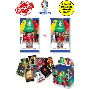 Almanya Euro 2024 Avrupa Şampiyonası Match Attax - 2 Adet Resmi Futbolcu Kart Paketi (16 Adet Kart)