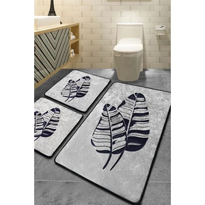 Chilai Home Lipha Gri 3 Lü Set Banyo Halısı Djt