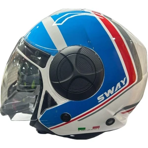 Sw 737 Double Whıte Blue Red Kask
