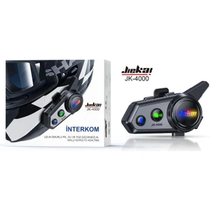 JK-4000 Jiekai Interkom Motosiklet Kask Kulaklık Intercom Tüm Kasklara Uyumludur Işıklı Mekanizma