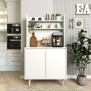 Cool Home Salt Kahve Köşesi , Raflı Çok Amaçlı Dolap Beyaz