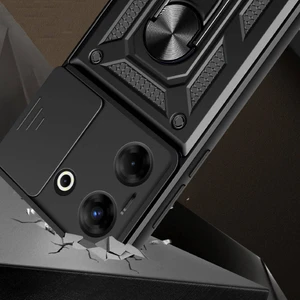 Tecno Camon 20 Pro 4g Kılıf Manyetik Standlı Kamera Korumalı Yüzüklü Zırh Tank Kılıf Koruyucu Kapak