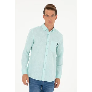 U.S. Polo Assn. Erkek Mint Gömlek Desenli 50288661-VR090