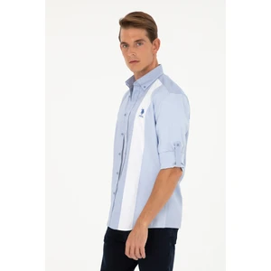 U.S. Polo Assn. Erkek Koyu Mavi Gömlek Desenli 50283426-VR032