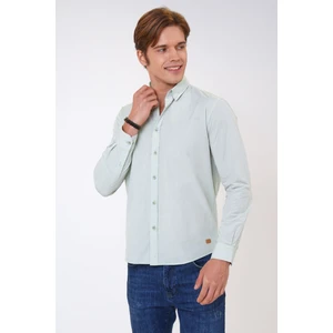 Back And Bond Yeşil Slim Fit %100 Pamuk Gömlek