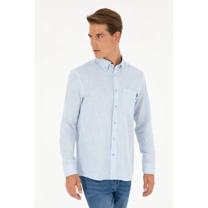 U.S. Polo Assn. Erkek Açık Mavi Gömlek Desenli 50288661-VR003