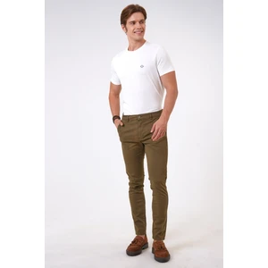 Back And Bond Haki Slim Fit Pamuklu Chino Pantolon