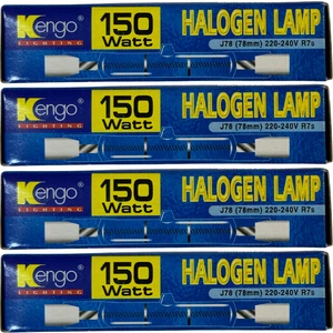 150W Sarı Işık R7S Duylu Dim Edilebilir Çubuk Halojen Ampul (4 Adet)