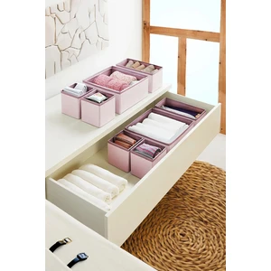Rope Home Pudra 4'lü Çizgili Dolap,çekmece Içi Organizer Seti 28X28X13-28X13X13-13X13X13