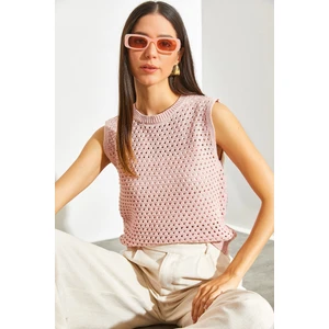 Kadın Örgü Desenli Triko Bluz