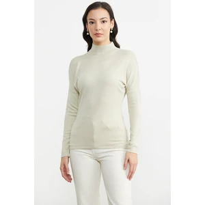 Omuz Detaylı Triko Kazak - Bej