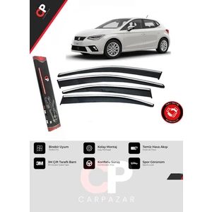 Car Pazar Seat Ibiza 2017 ve Sonrası Krom Cam Rüzgarlığı 4lü