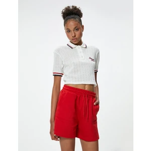 Oversize Şort Beli Bağcıklı Cepli