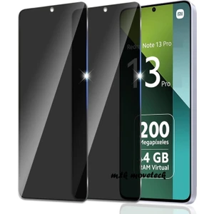 M.TK Moveteck Xiaomi Redmi Note 13 Pro 4g Hayalet Ekran Koruyucu Cam 5d Hard Privacy Tempered Glass Full (5g Modele Uymaz)