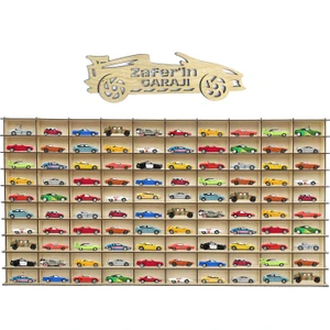 Hobi Araba Rafı 100 Araçlık Kişiye Özel Isimli (Hotwheels Matchbox)