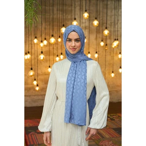 Yaz Işıltısı Koleksiyonu İpeksi Jakar Şal Kot Mavi 9014-16