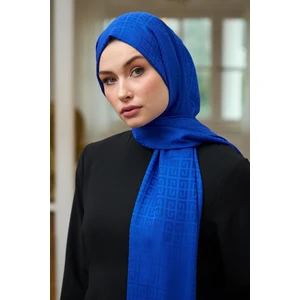 Yaz Işıltısı Koleksiyonu İpeksi Jakar Şal Parlament Mavi 9016-06