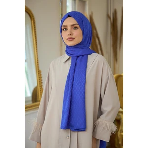 Yaz Işıltısı Koleksiyonu İpeksi Jakar Şal Kot Mavi 9015-23