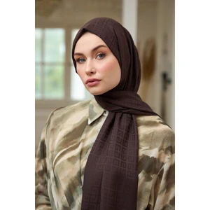Yaz Işıltısı Koleksiyonu İpeksi Jakar Şal Acı Kahve 9016-11