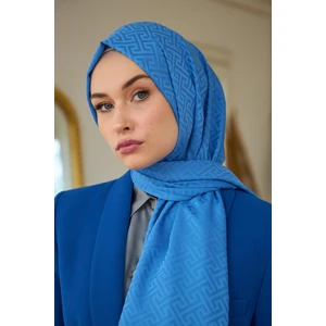 Yaz Işıltısı Koleksiyonu Ipeksi Jakar Şal Mavi 9017-20