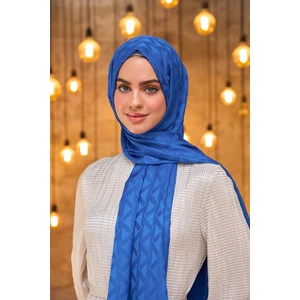 Yaz Işıltısı Koleksiyonu İpeksi Jakar Şal Sax Mavi 9014-08